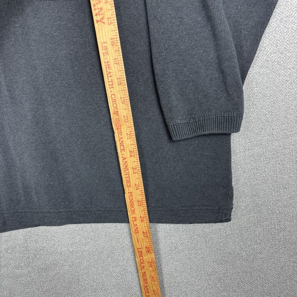 Eddie Bauer Heavy Weight Crewneck Sweater Pullover Mens XL Navy Pocket - Picture 2 of 5